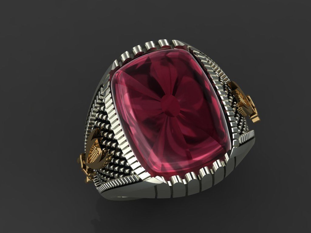 M10- Diamond ring 3D print model_3