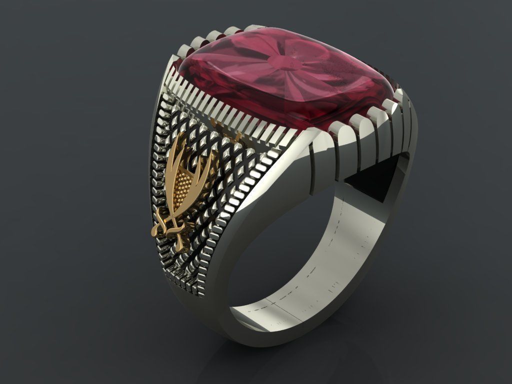 M10- Diamond ring 3D print model_1