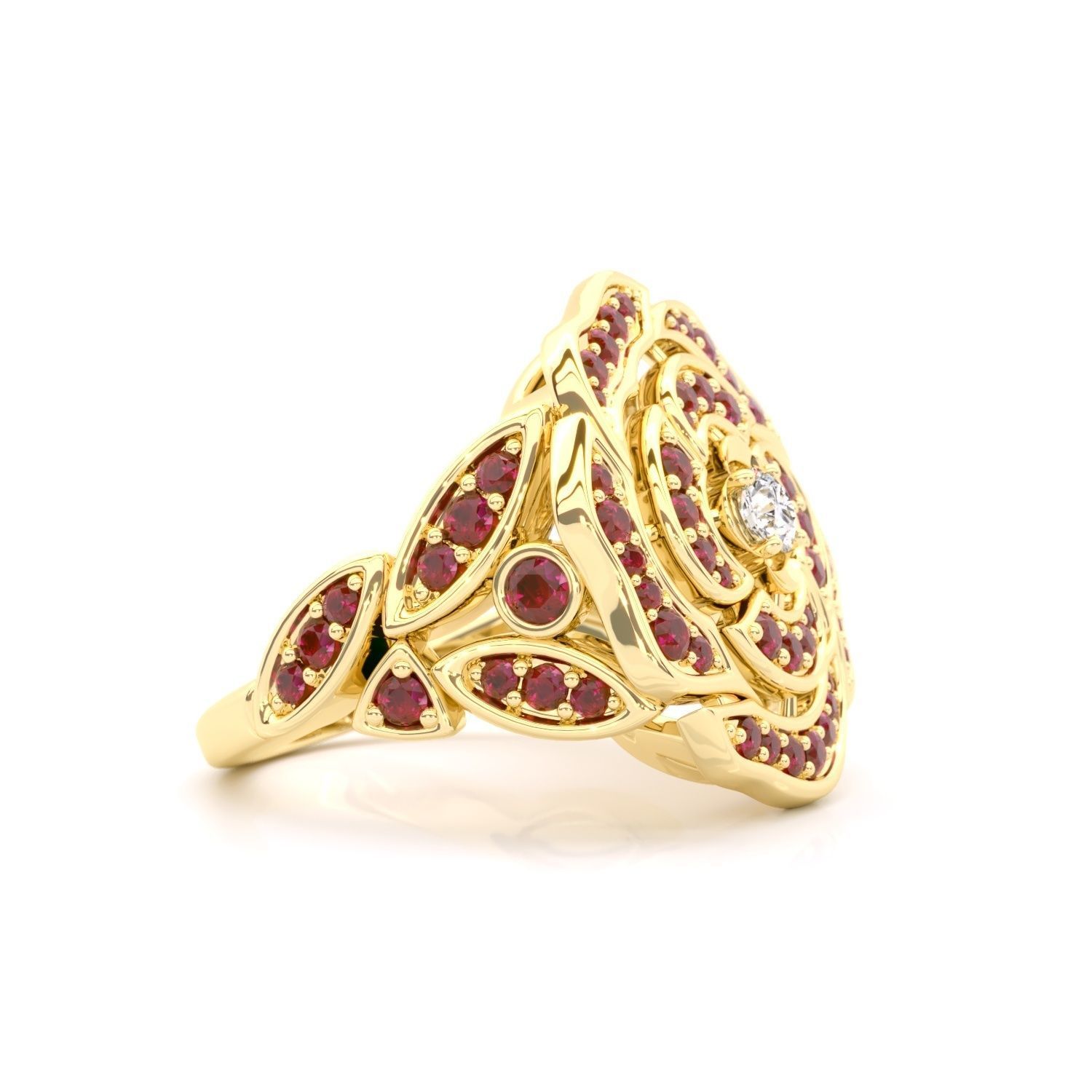 Flower ring 2 3D print model_1