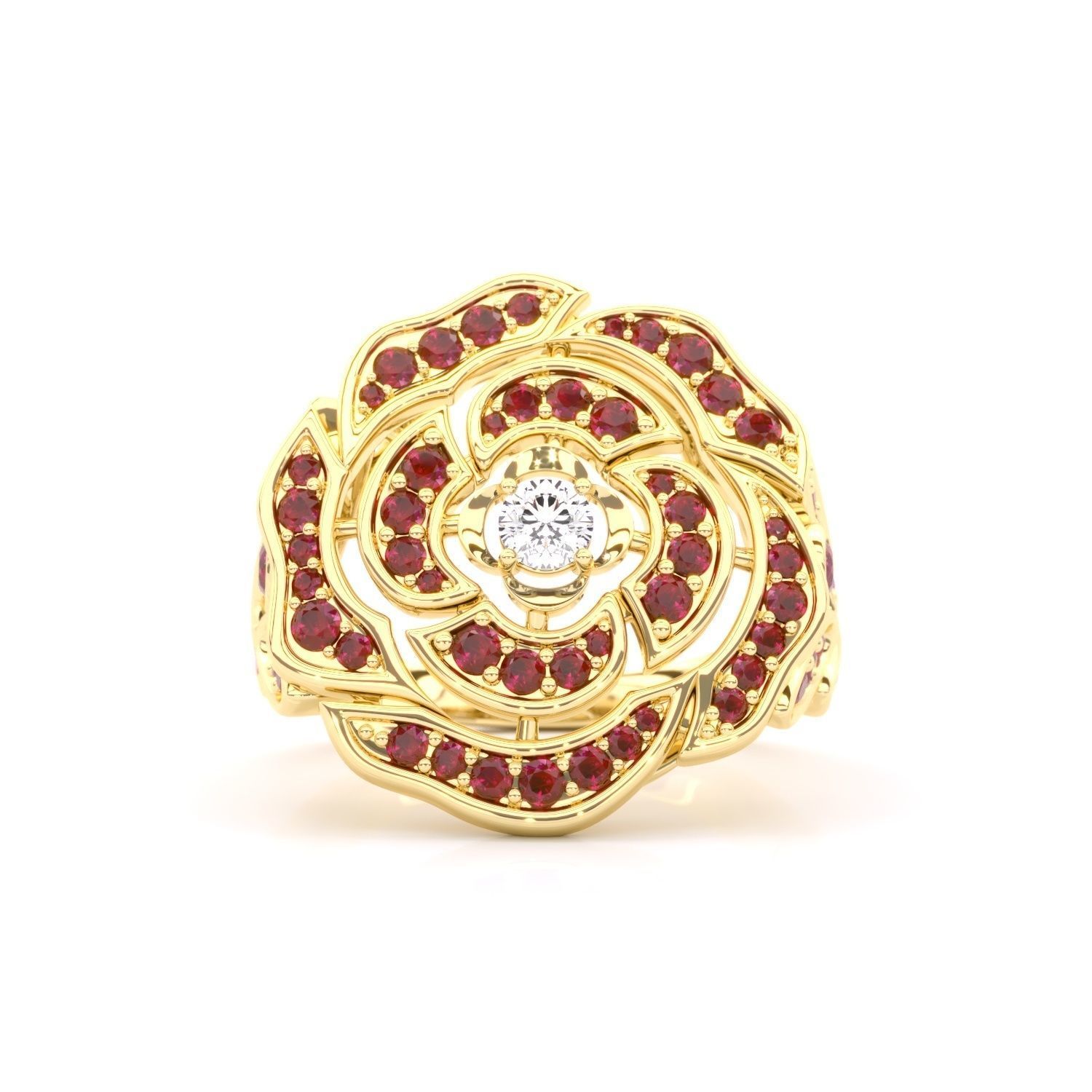 Flower ring 2 3D print model_2