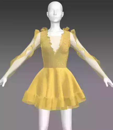Yellow ruffled dress
