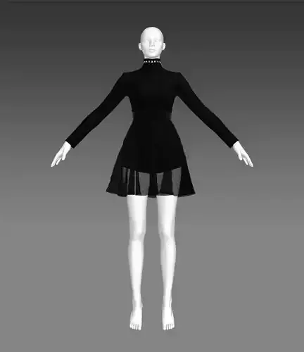 Woman all black dress