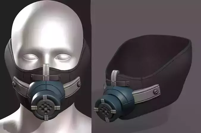 Gas mask respirator scifi futuristic 3d 