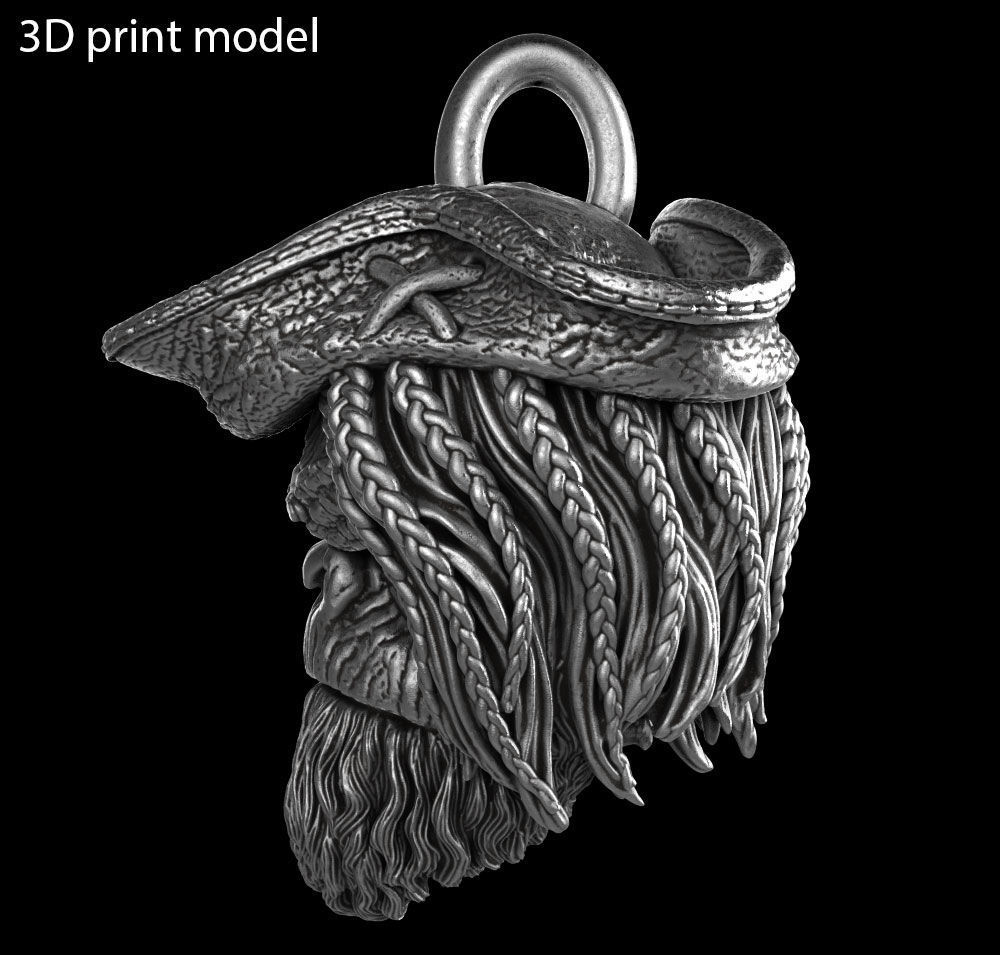 Animal pendant jewelry Pirate monkey vol2  3D print model_8