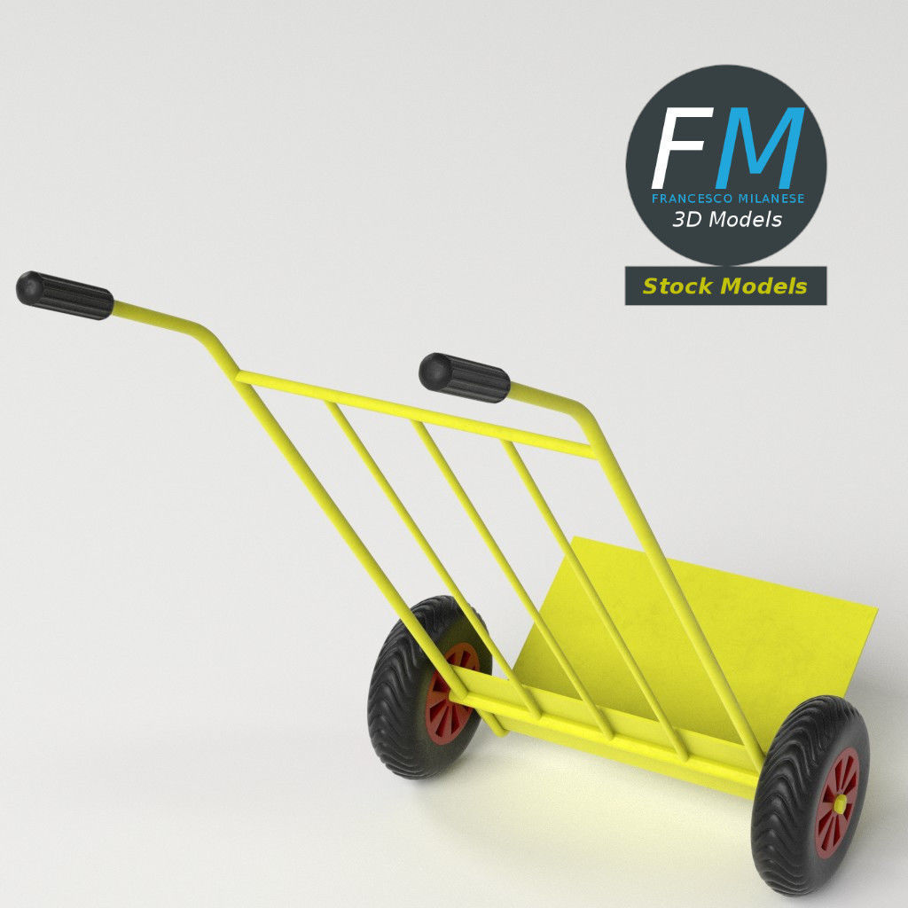 Parcel trolley sack truck 3D model_5