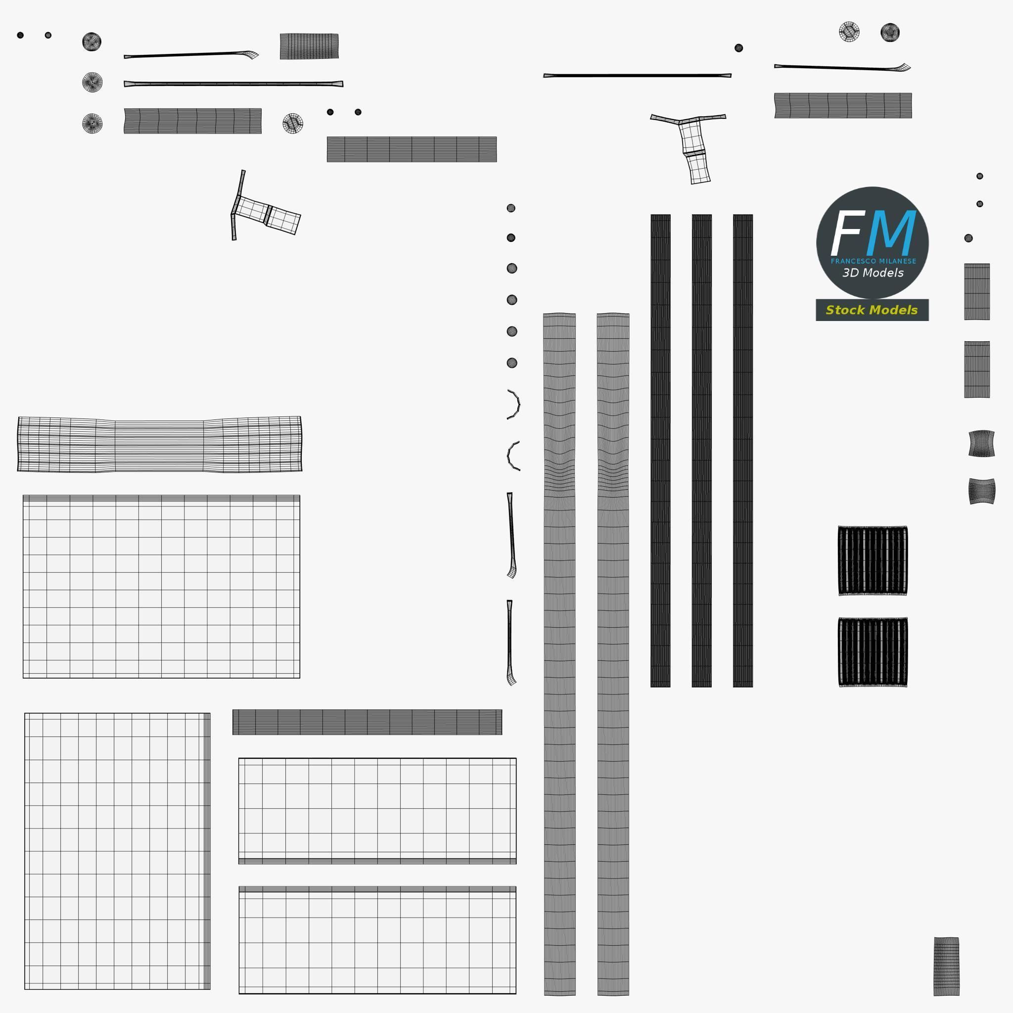 Parcel trolley sack truck 3D model_11