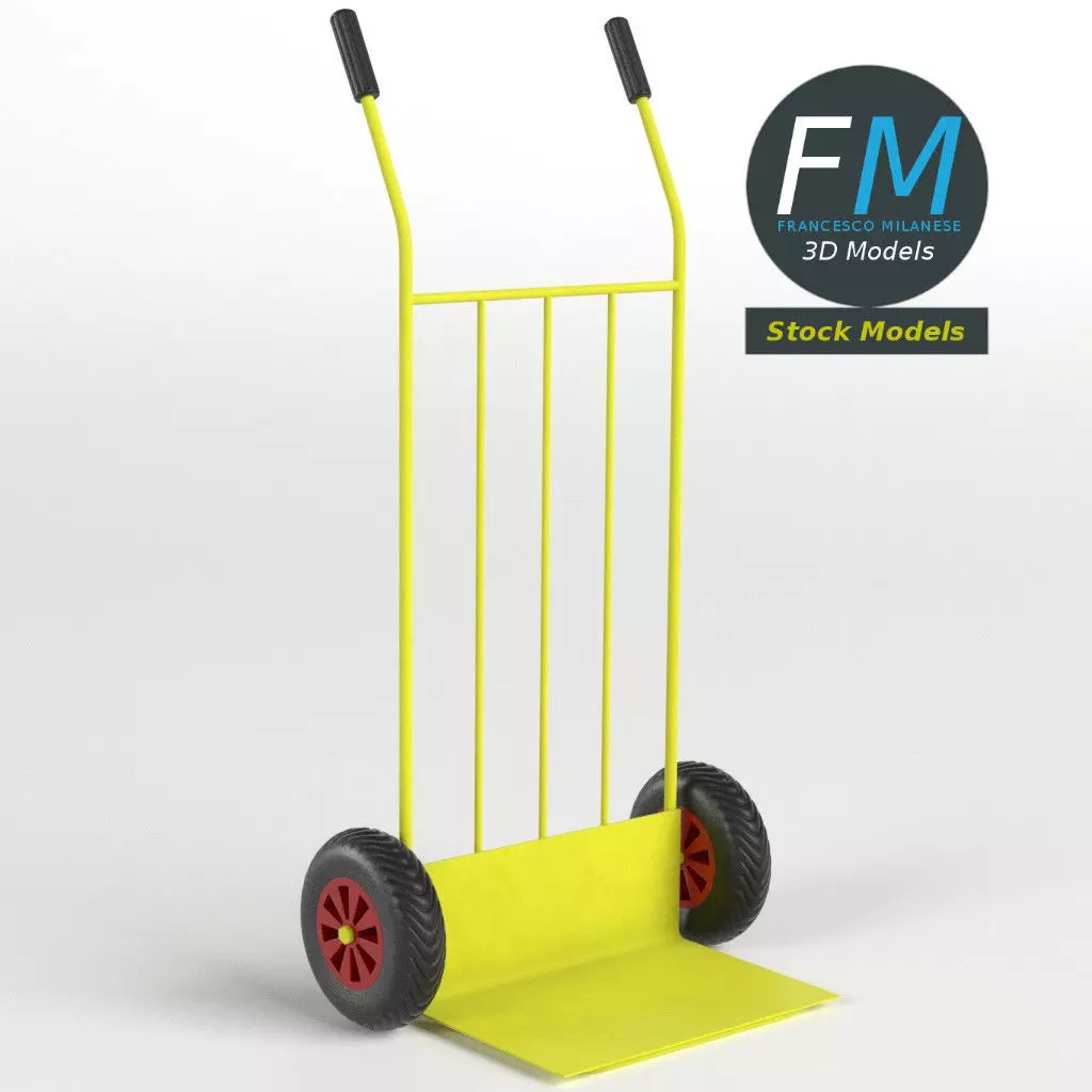 Parcel trolley sack truck 3D model_0