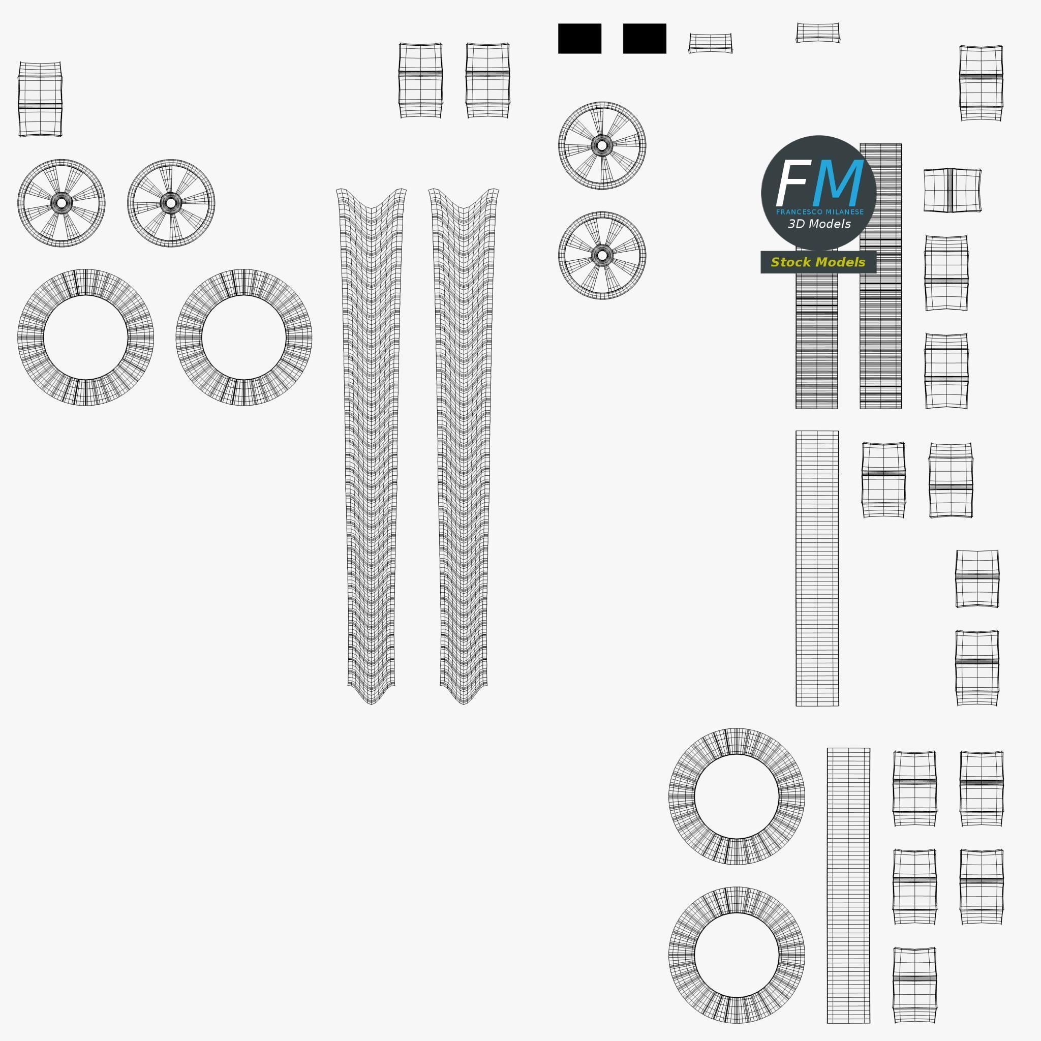 Parcel trolley sack truck 3D model_12