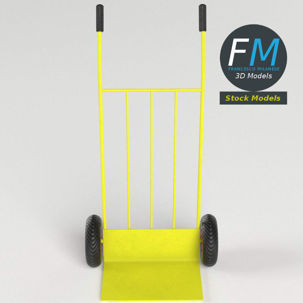 Parcel trolley sack truck 3D model_2