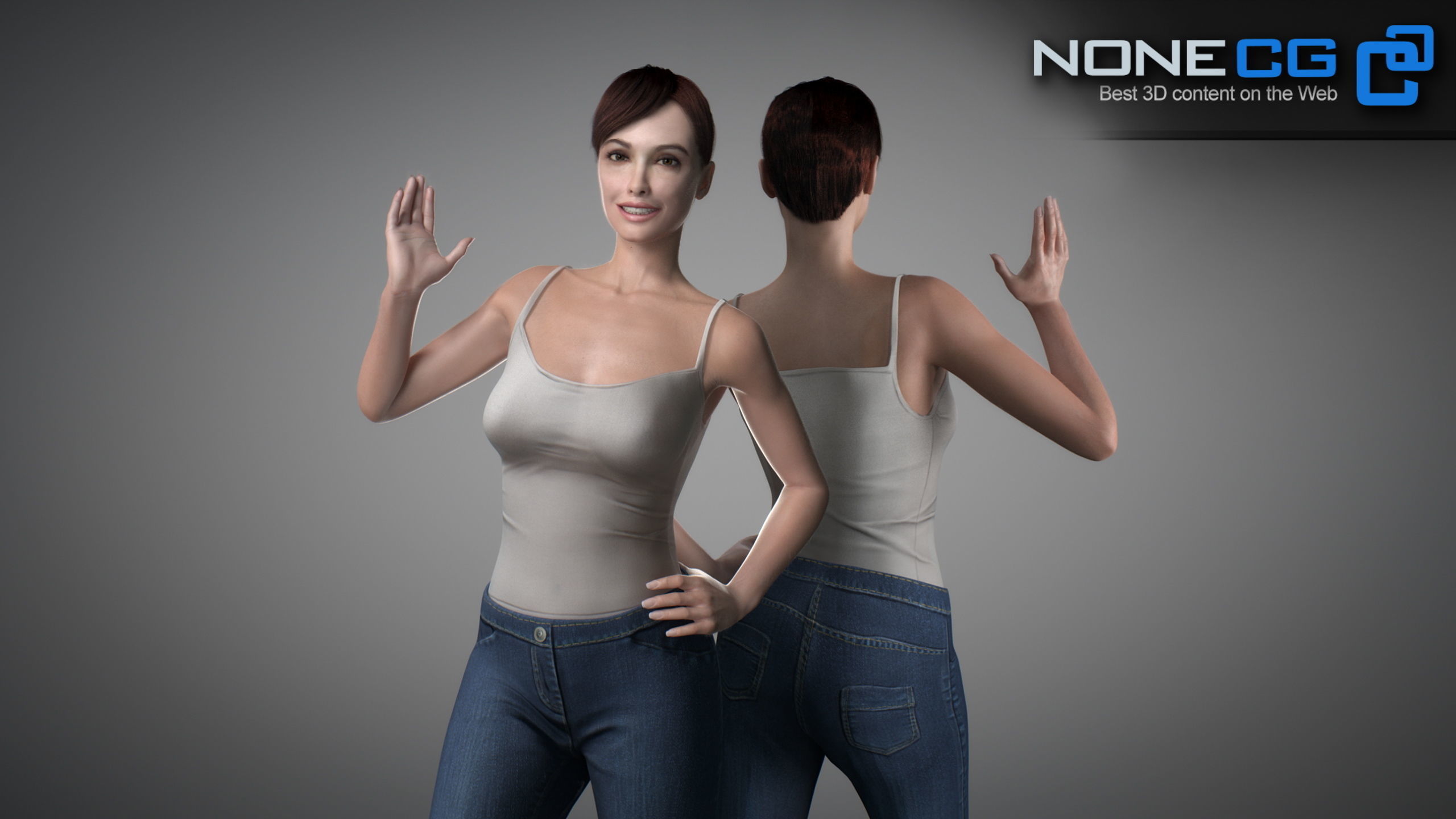 Rigged Adult Female Adriana 3D model_9