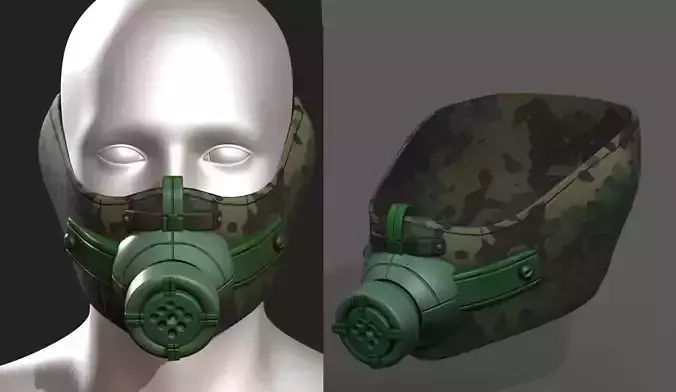 Gas mask respirator scifi futuristic 3d 