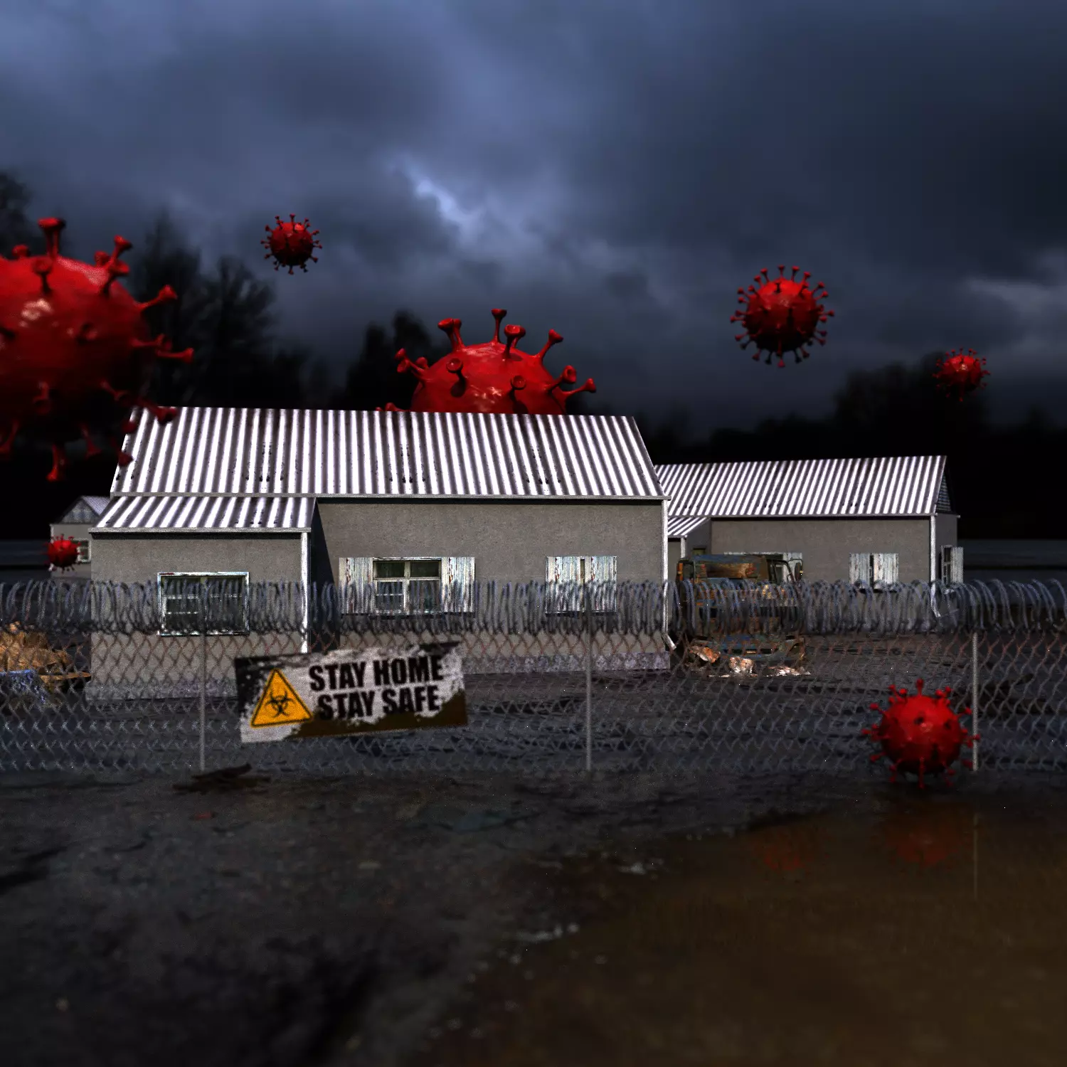 Stay Home Stay Safe  3D model_0