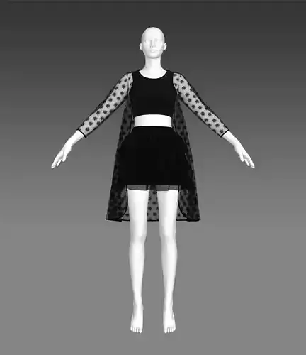 Gothchic dress with coat