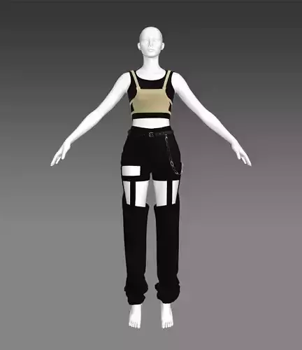 Edgy cut out fashion pants