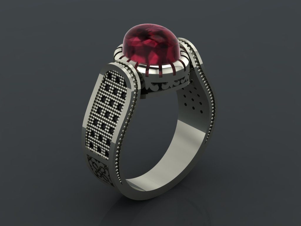 M13- Diamond ring 3D print model_2