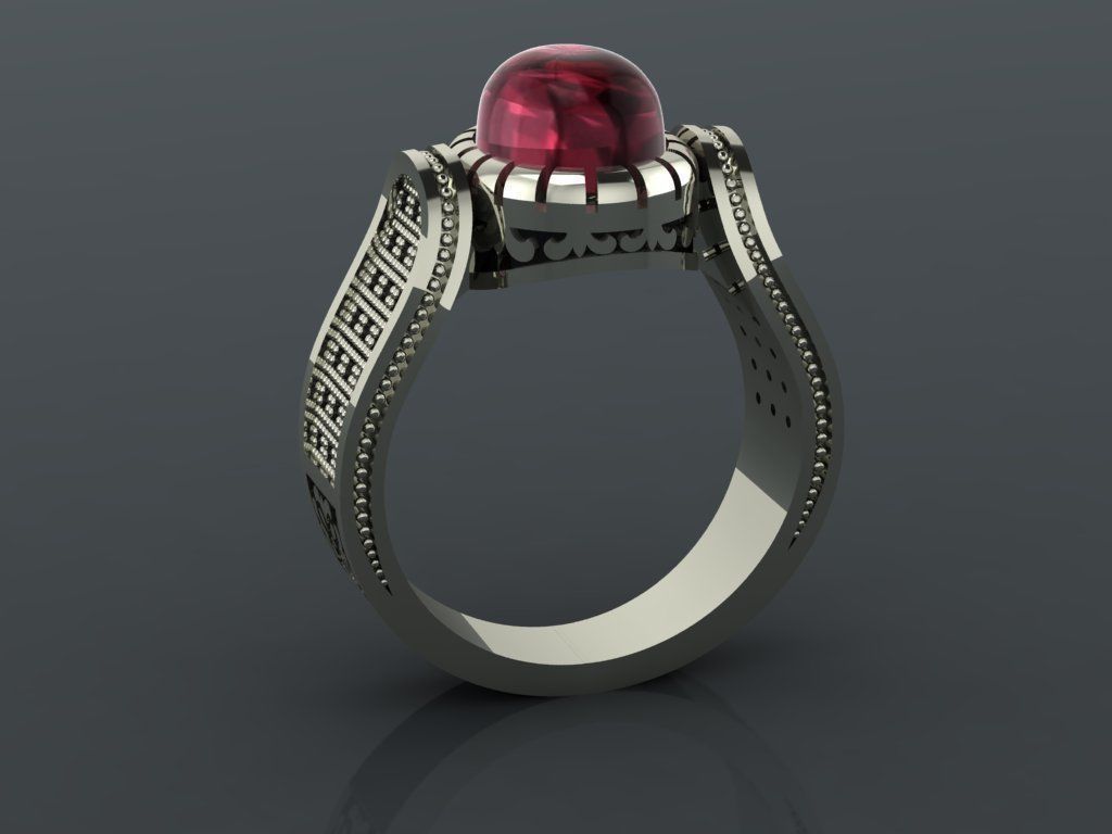 M13- Diamond ring 3D print model_3