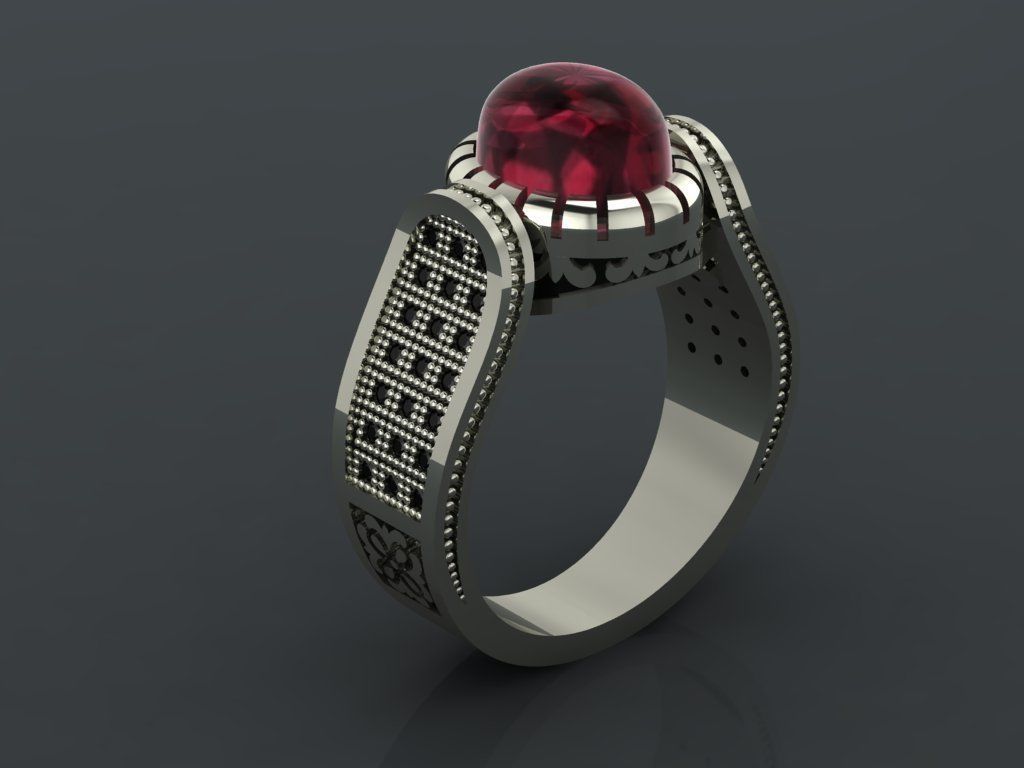 M13- Diamond ring 3D print model_1
