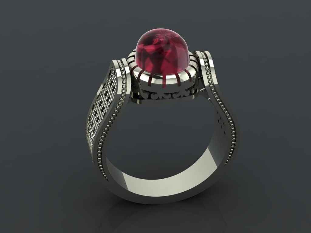 M13- Diamond ring 3D print model_4