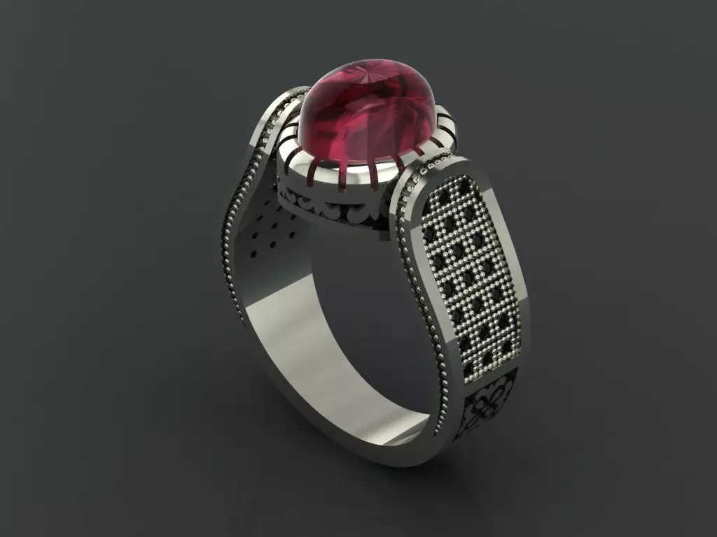 M13- Diamond ring 3D print model_0