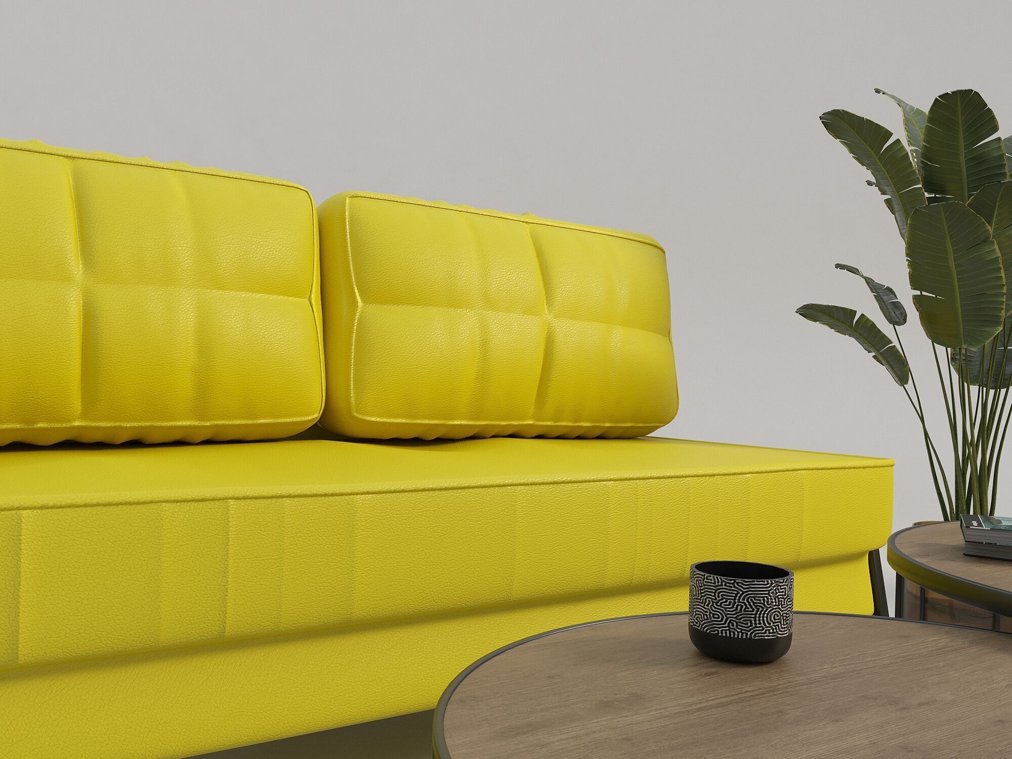 Yellow Sofas and Coffee Tables 3D model_2