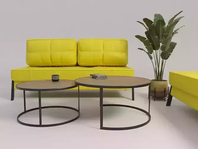 Yellow Sofas and Coffee Tables