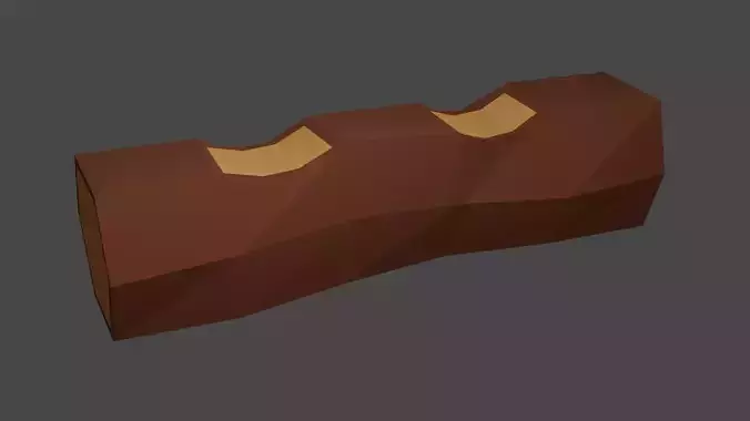 Low-poly log bench