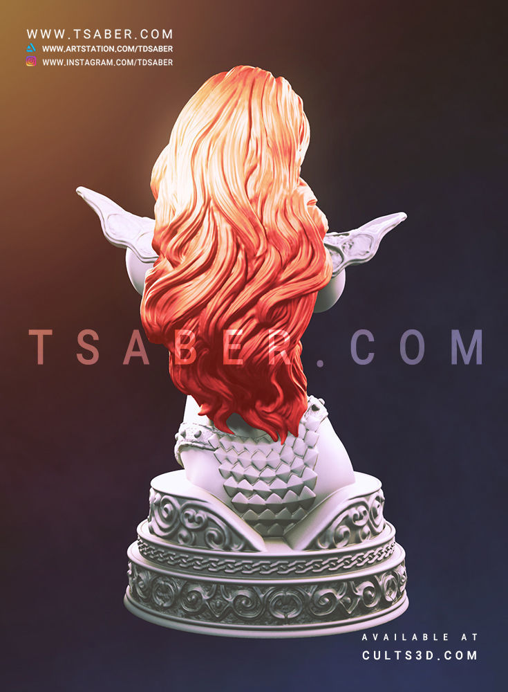 Red Sonja Bust 3D print model_5