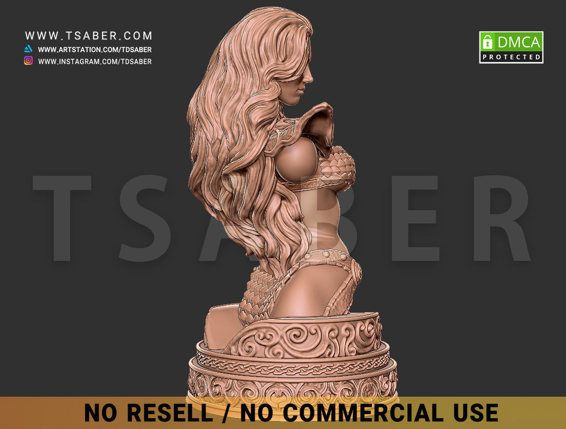 Red Sonja Bust 3D print model_11