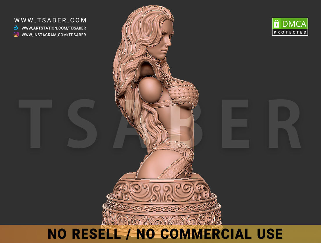 Red Sonja Bust 3D print model_10