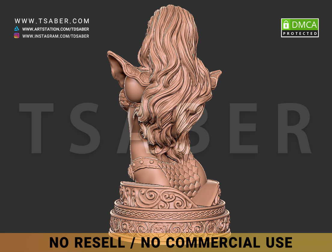 Red Sonja Bust 3D print model_13