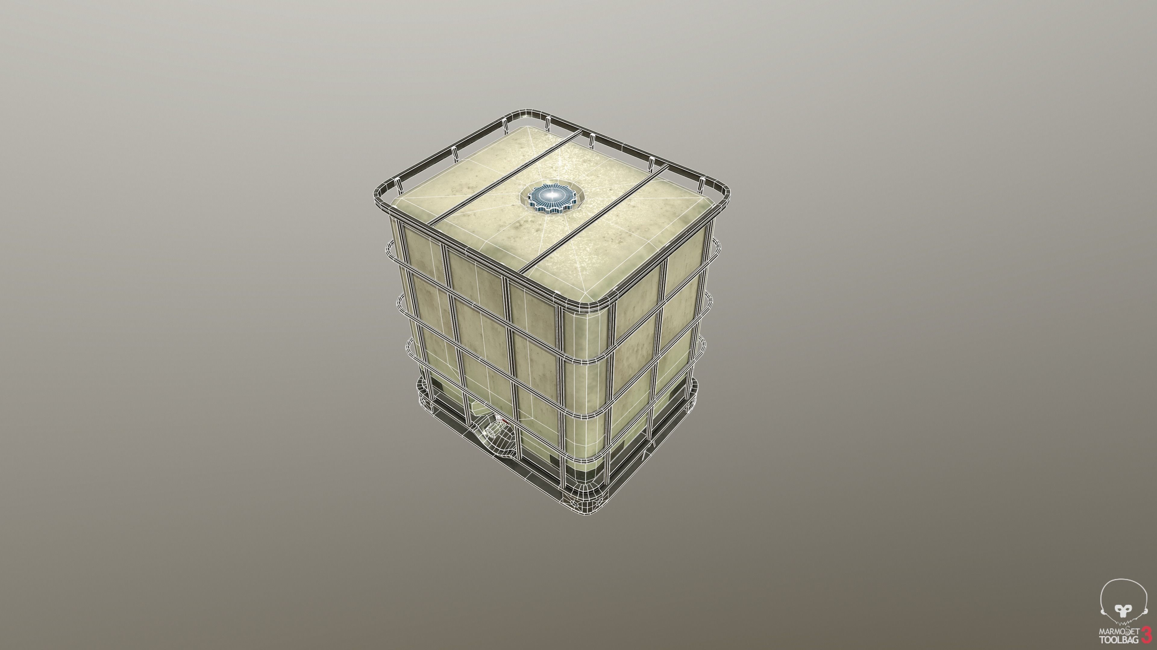 water tank Low-poly 3D model_3