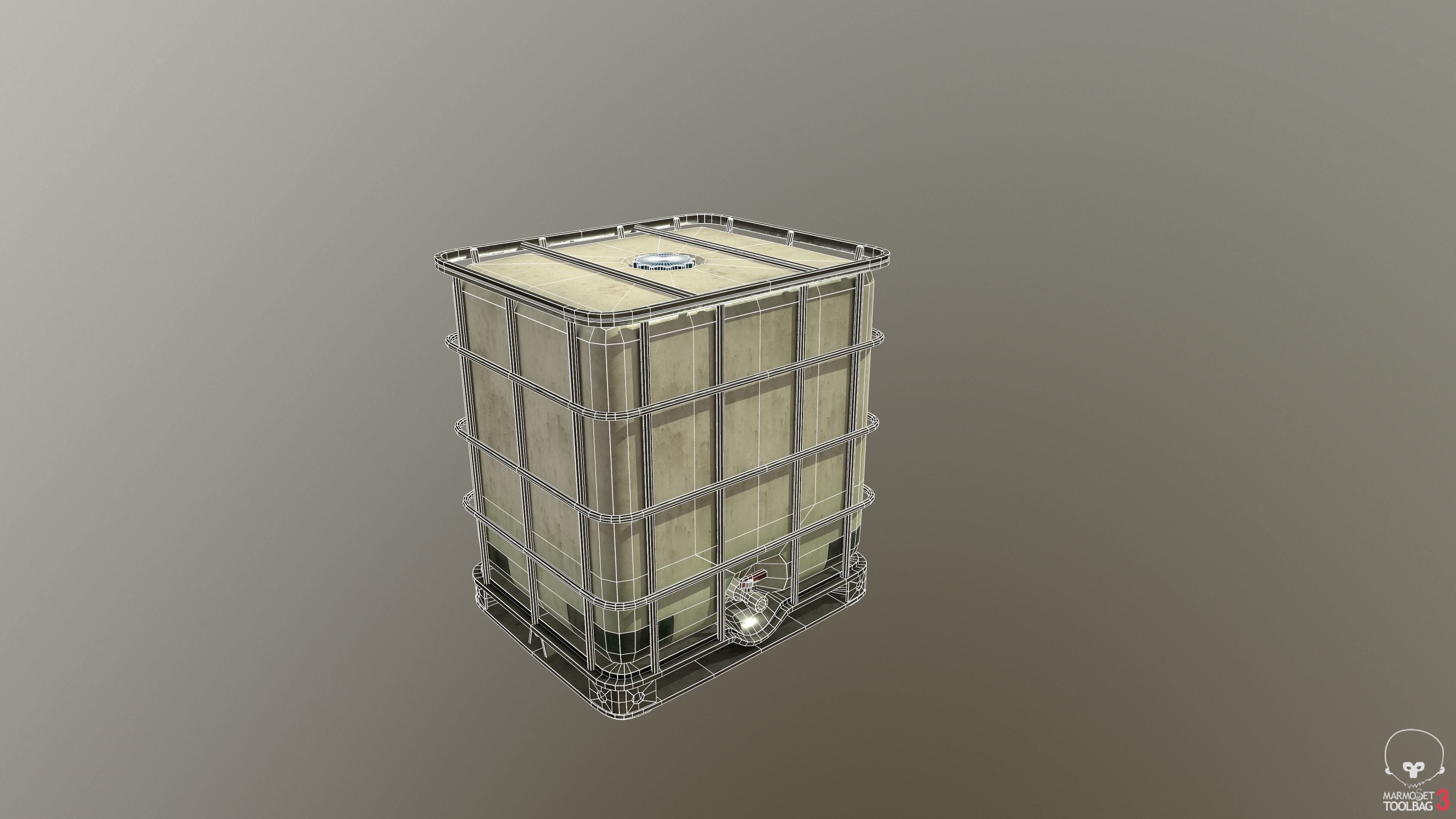 water tank Low-poly 3D model_1