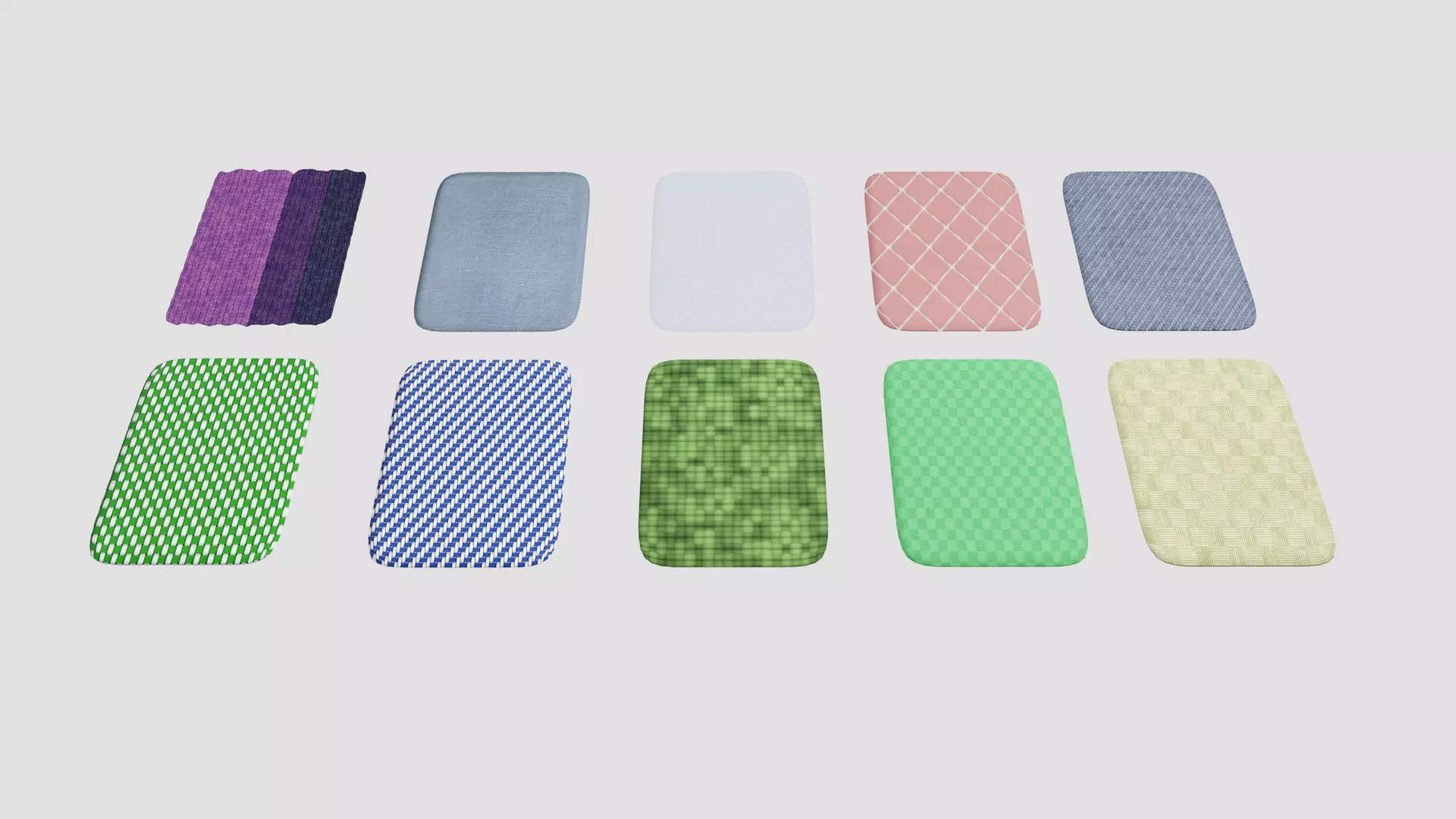 10 carpets with textures and maps Low-poly 3D model