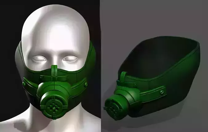 Gas mask respirator scifi futuristic 3d model 
