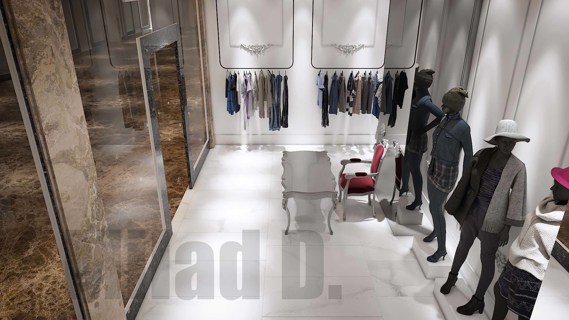 Boutique - Girls and women clothing store 3D model_4