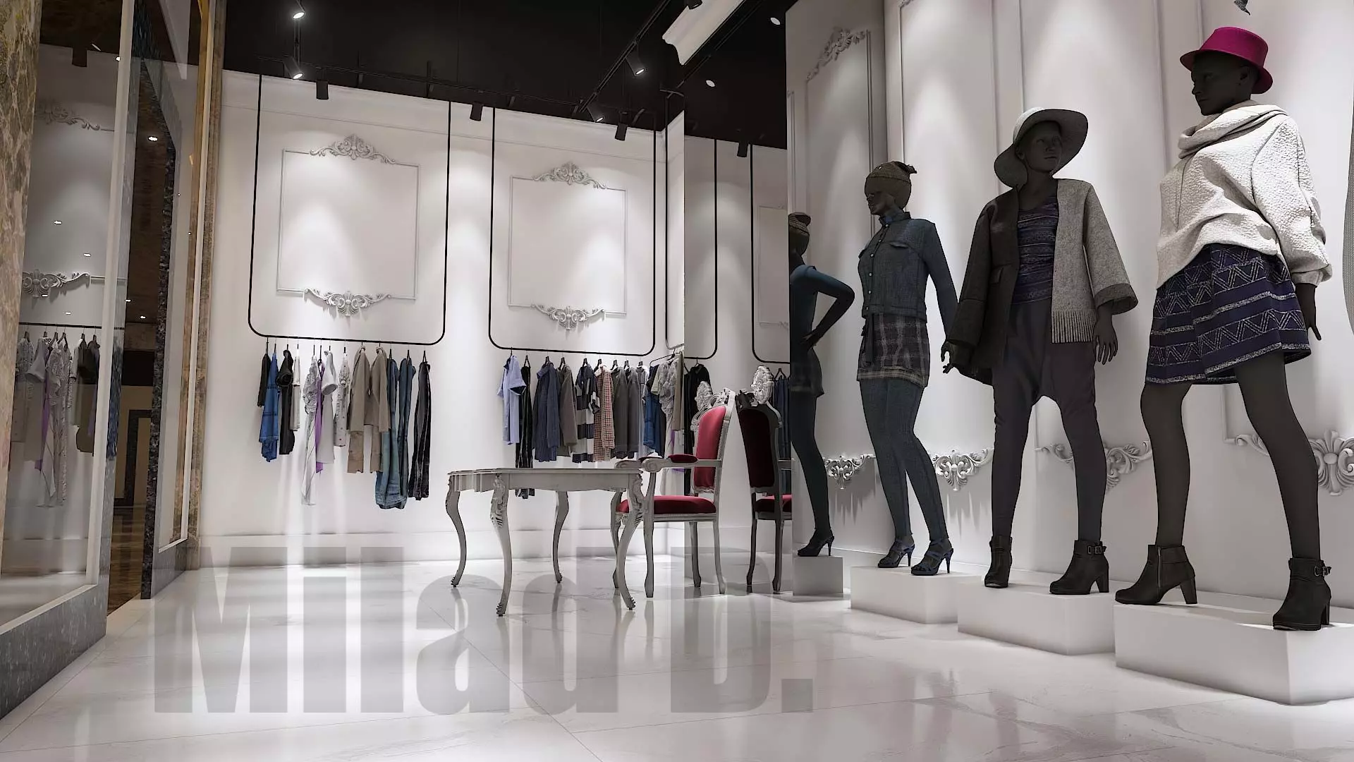 Boutique - Girls and women clothing store 3D model_0