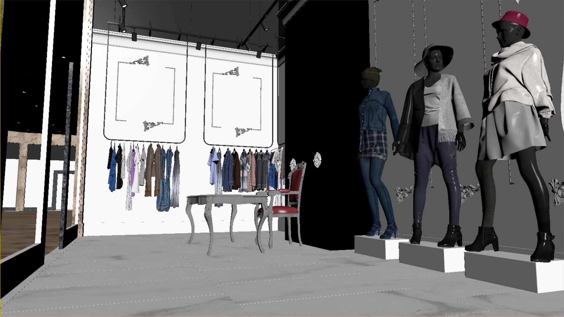 Boutique - Girls and women clothing store 3D model_15