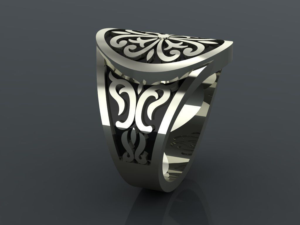 M14- Diamond ring 3D print model_3