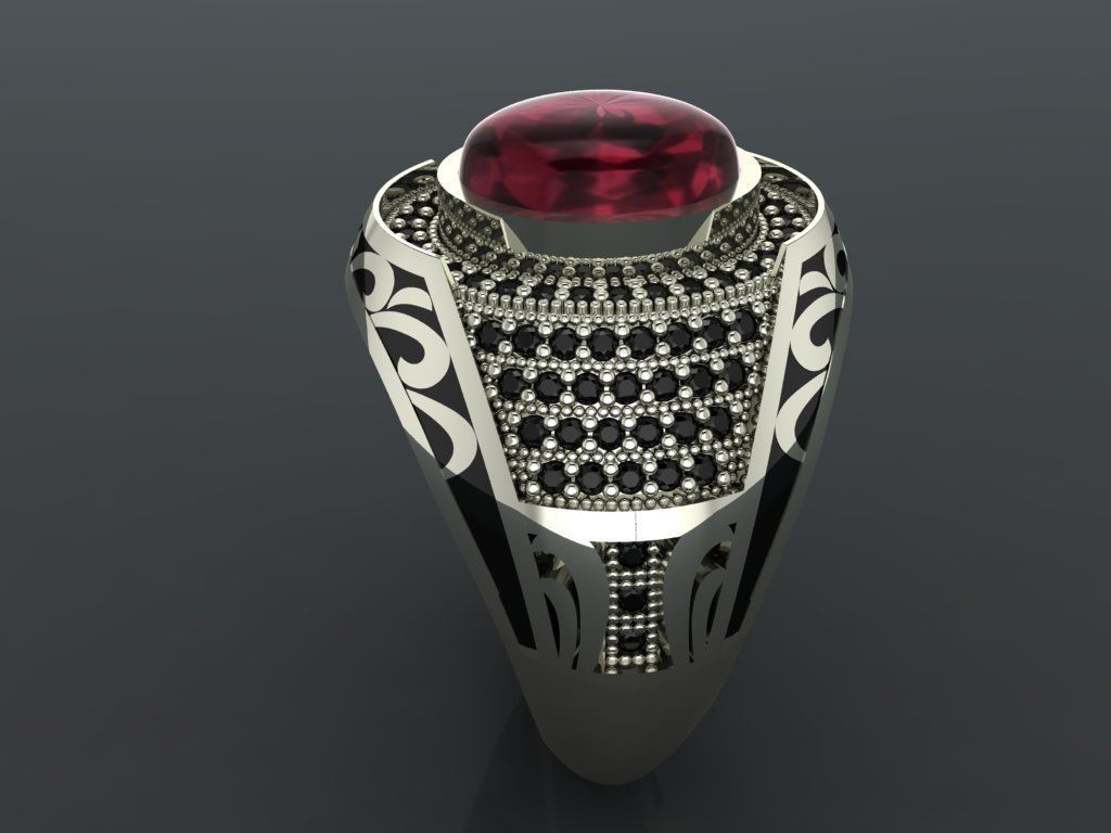 M15- Diamond ring 3D print model_3