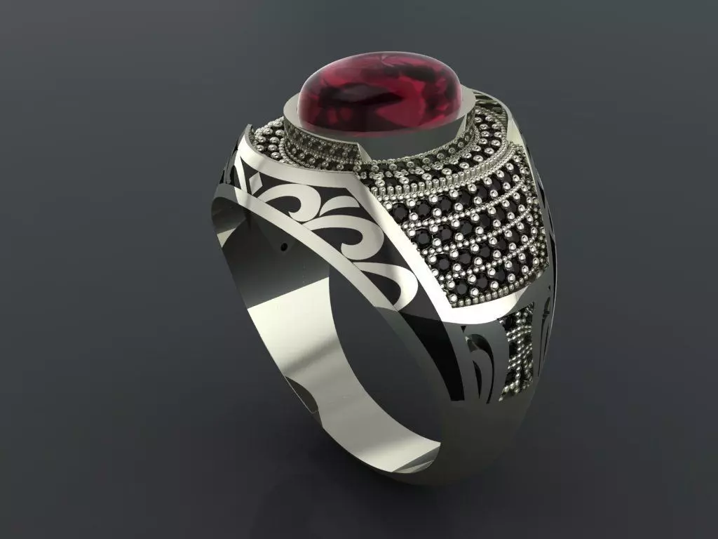 M15- Diamond ring 3D print model_0