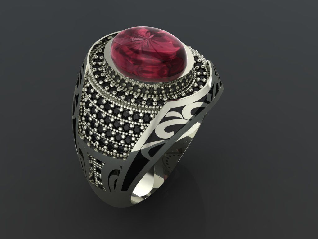 M15- Diamond ring 3D print model_1