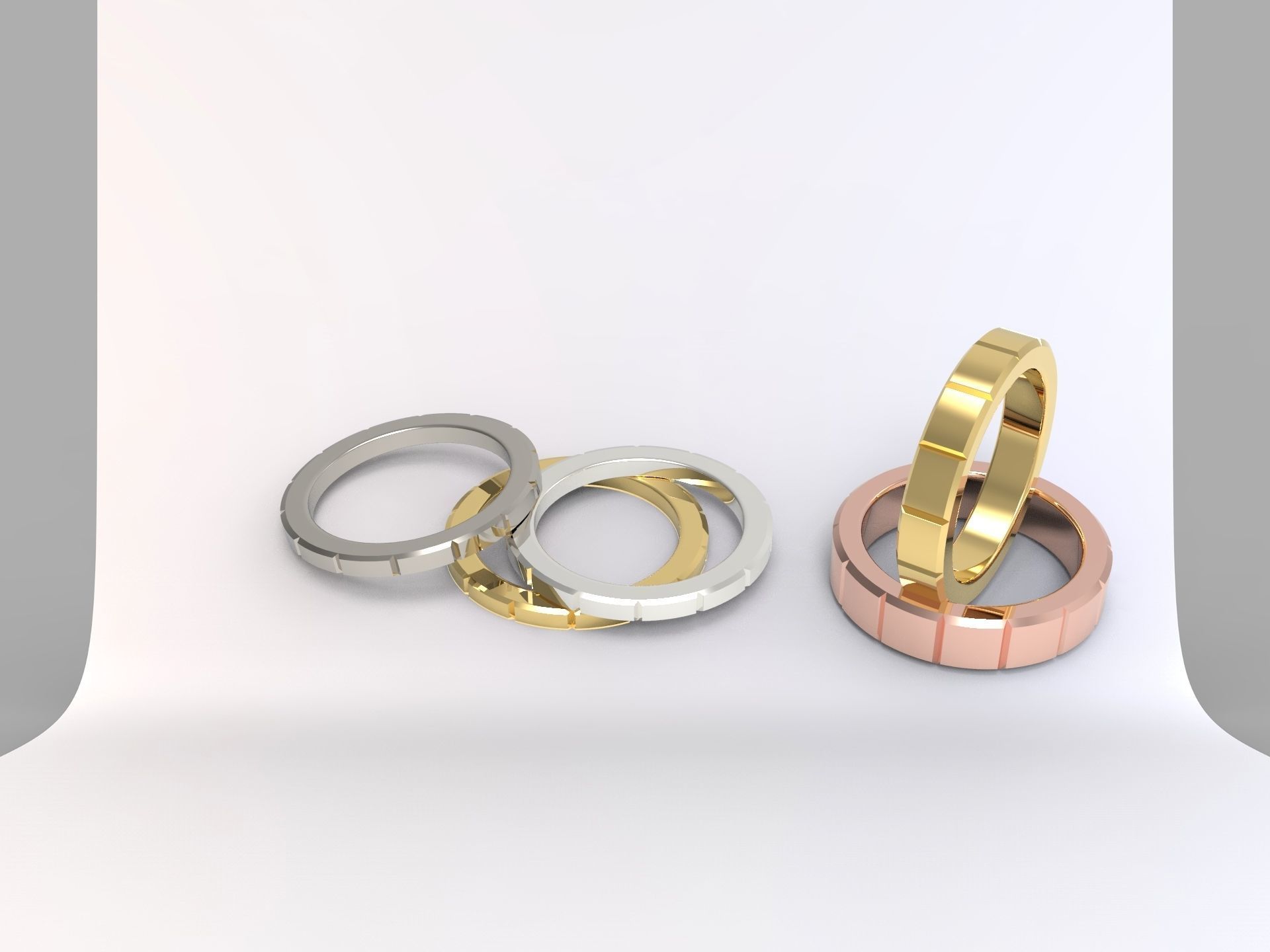 Wedding Ring cutted 3D print model_8