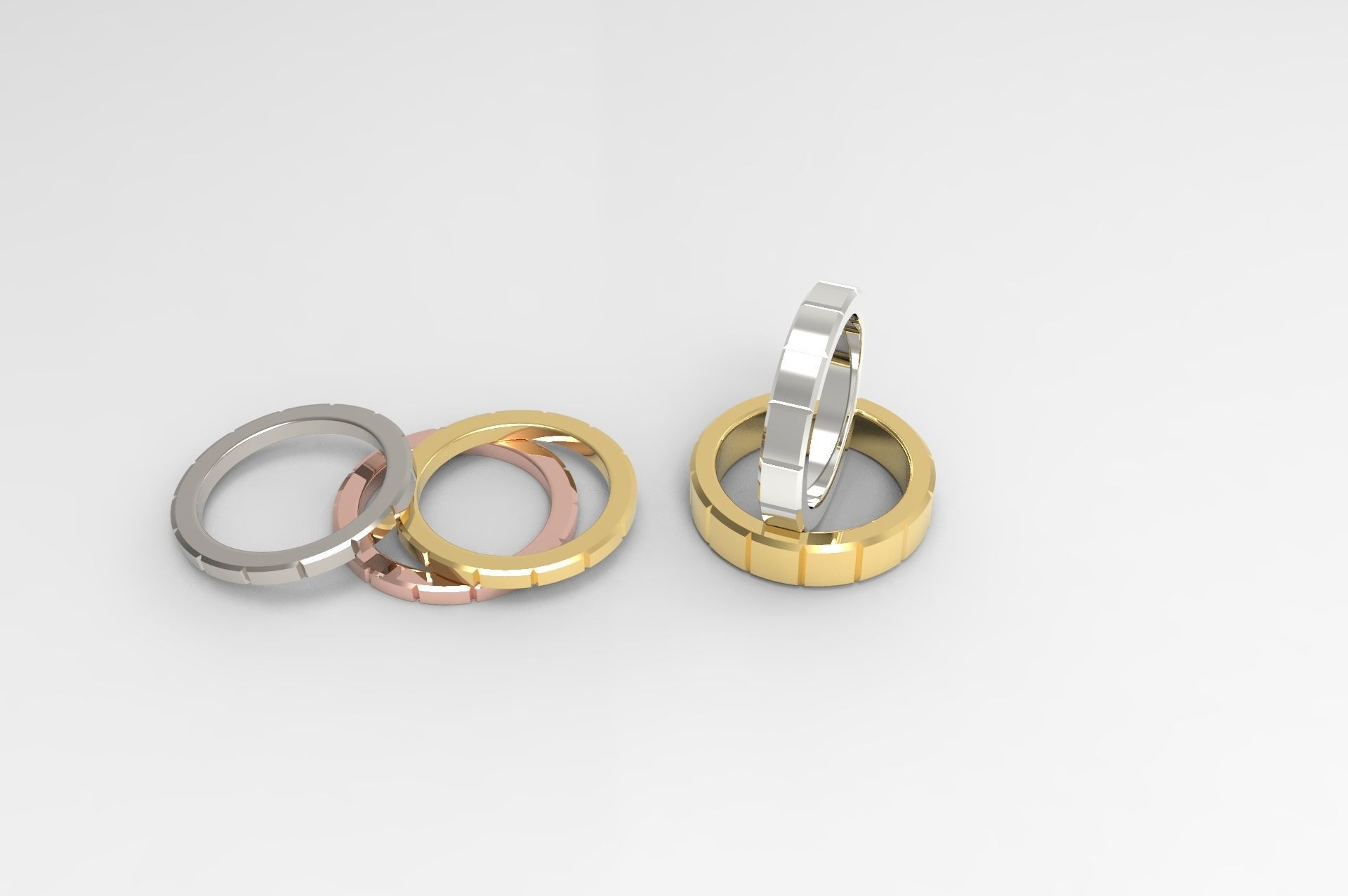 Wedding Ring cutted 3D print model_10