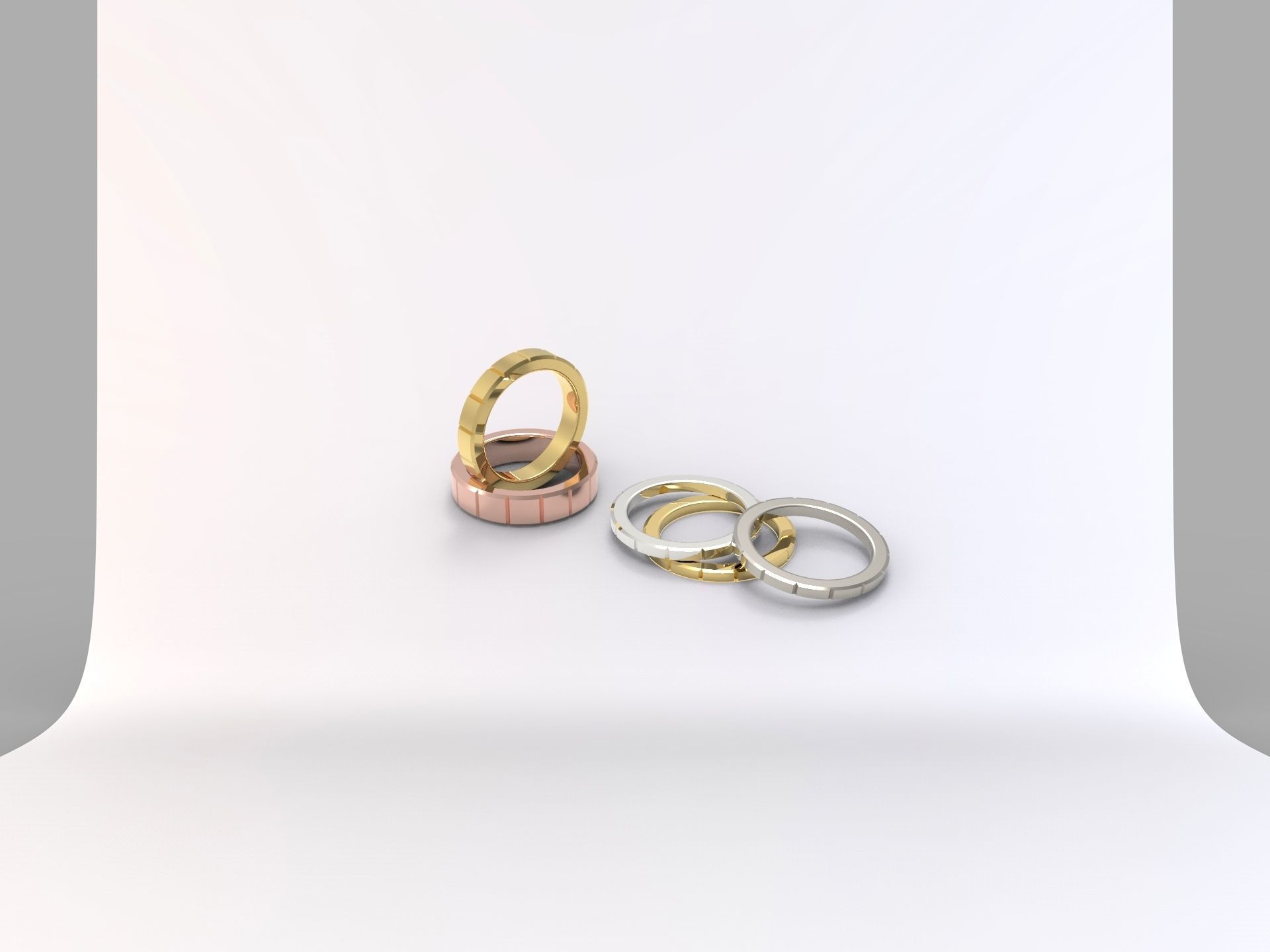 Wedding Ring cutted 3D print model_6
