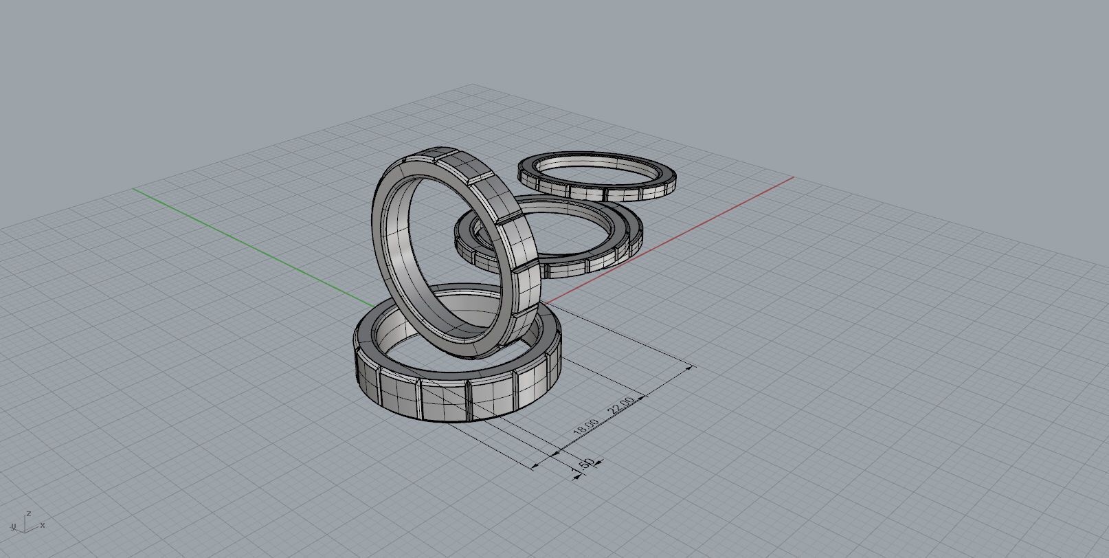Wedding Ring cutted 3D print model_5