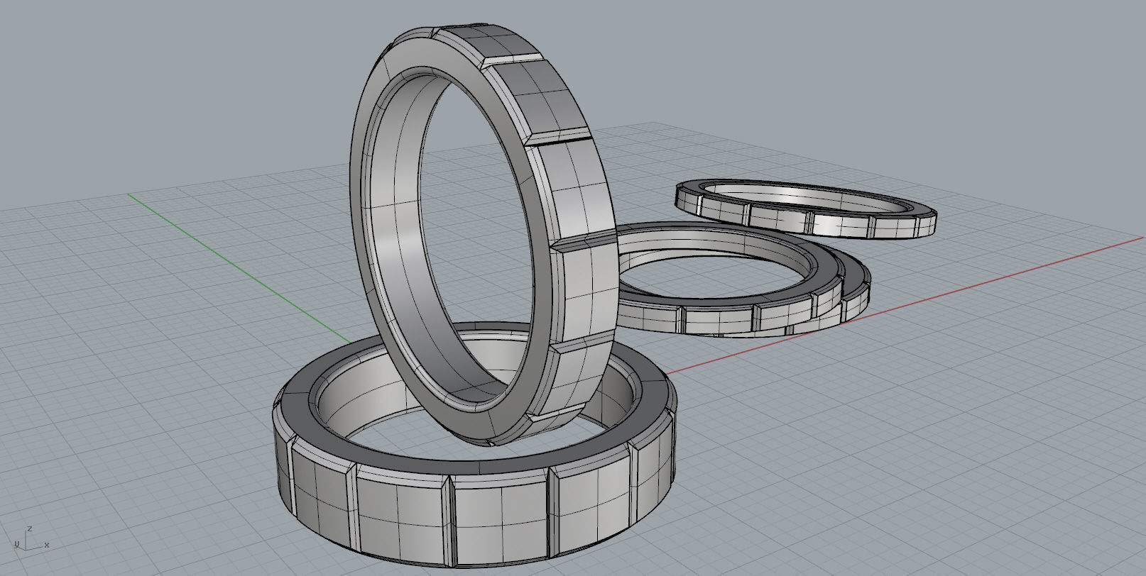 Wedding Ring cutted 3D print model_3