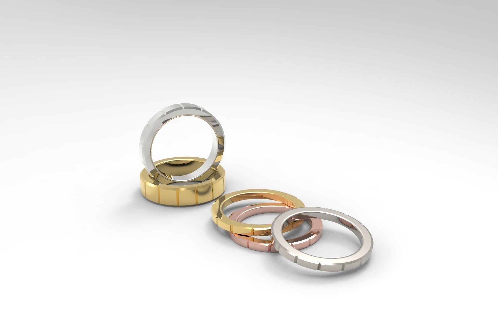 Wedding Ring cutted 3D print model_9