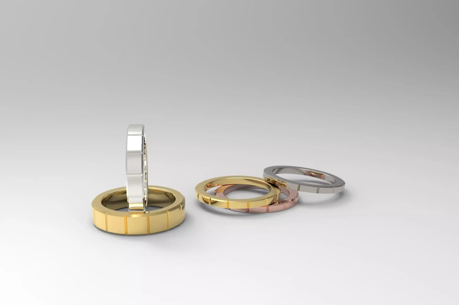 Wedding Ring cutted 3D print model_0