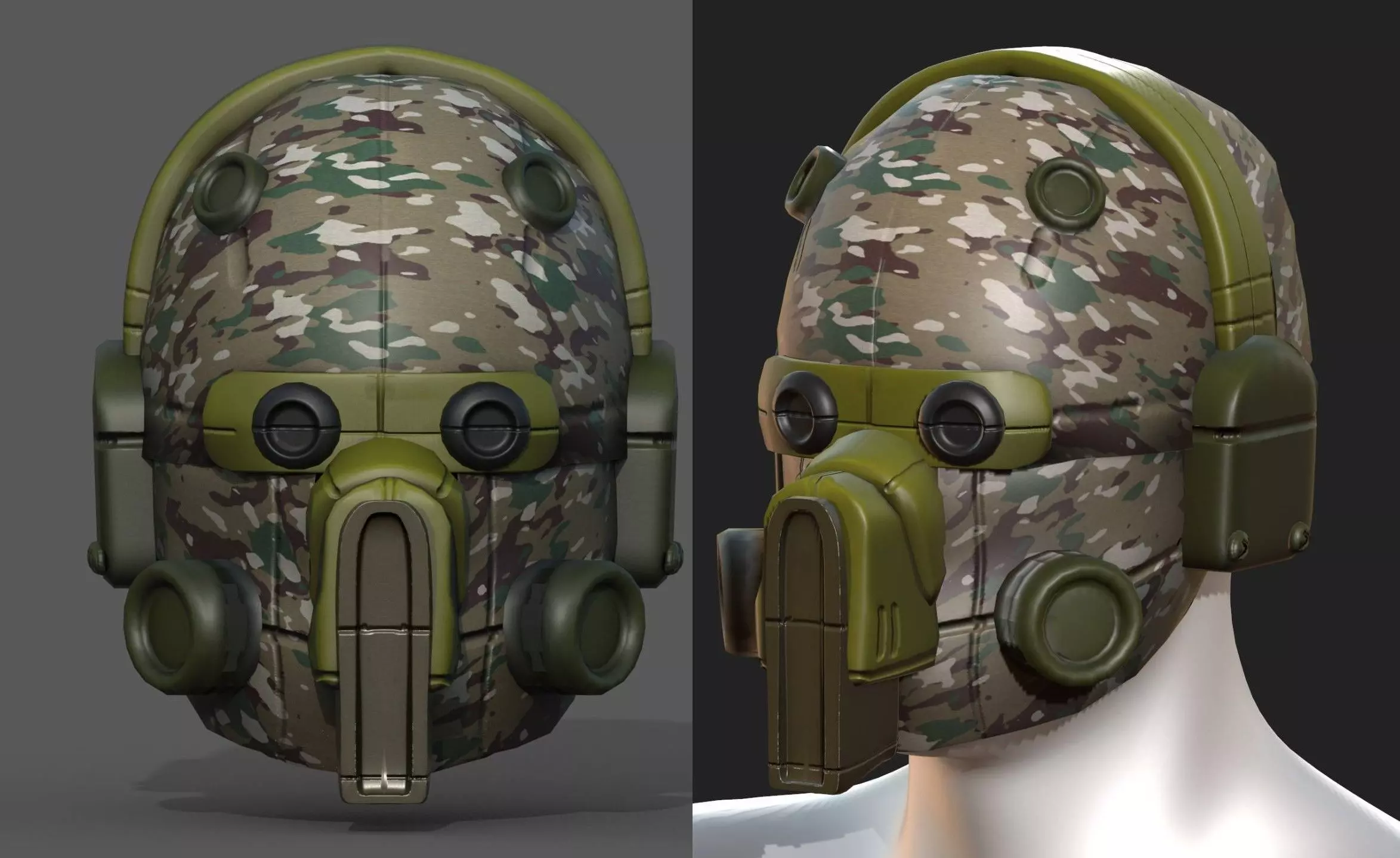 Helmet military combat soldier armor Low-poly 3D model