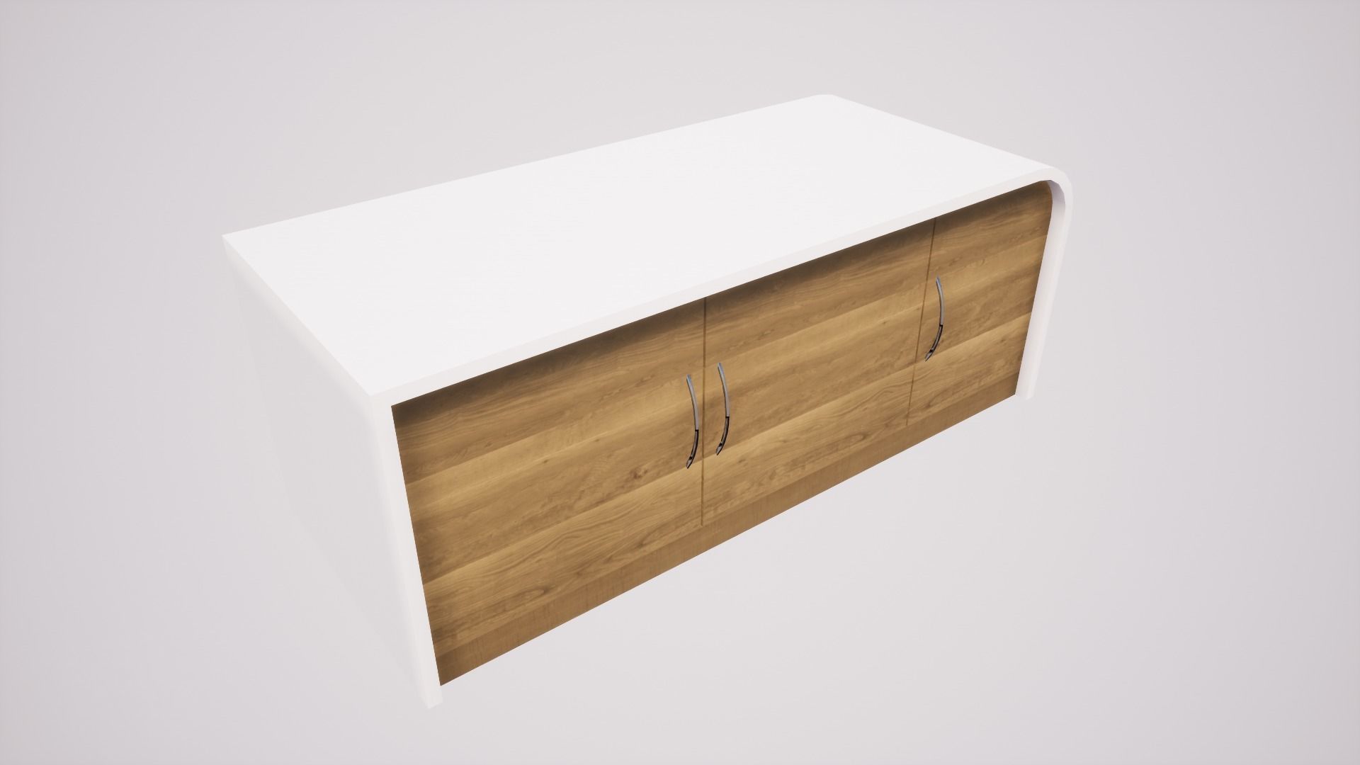 Wardrobe-02 cabinet with doors and drawers Low-poly 3D model_2